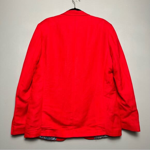 Taylorbyrd Signature Solid Red Linen Sport Coat Men’s Size 42R Summer Americana - Picture 3 of 9